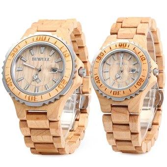 BEWELL ZS-100B Couple Quartz Watch 30M Water Resistance Date Display - Intl  