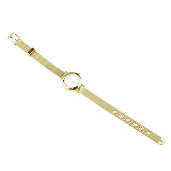 BUYINCOINS Fashion Womens Golden Small Round Dial Bracelet Lady Quartz Analog Wrist Watch (Intl)  