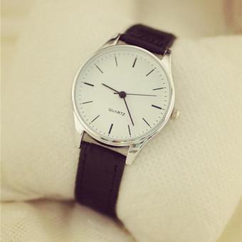 BUYINCOINS Mens Women Couple Retro Classic Square Round White Dial Wrist Watch Strap Hot (Intl)  