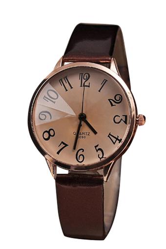 Blue lans Faux Leather Wrist Watch Brown  