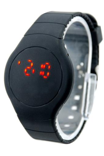 Blue lans Unisex Ultra-thin Sport Touch LED Digital Wrist Watch Black  