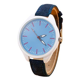 Blue lans Women's Dark Blue Leather Strap Watch  