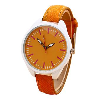 Blue lans Women's Orange Leather Strap Watch  