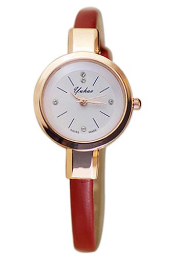 BlueLans Jam Tangan Wanita - Merah - Strap Leather  