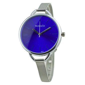 BlueLans Jam Tangan Wanita - Silver-Biru- Strap Stainless Steel - Analog Watch  