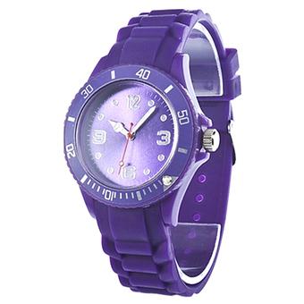 BlueLans Jam Tangan Wanita - Ungu - Strap Silikom - Jelly Wrist Watch  