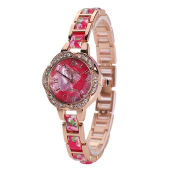 Bluelans Geneva Girl's Flower Dial Floral Strap Bracelet Dress Wrist Watch Red (Intl)  