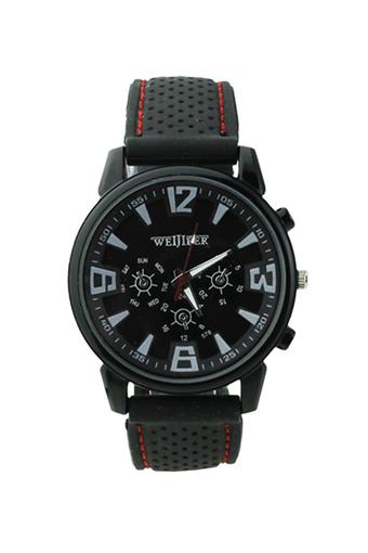 Bluelans Men Military Pilot Silicone Sport Wrist Watch Black  