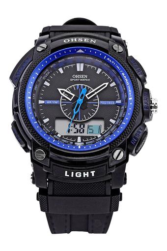 Bluelans Mens Waterproof Digital LCD Alarm Date Sport Rubber Watch Blue  