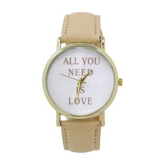 Bluelans Unisex Beige Faux Leather Analog Watch  