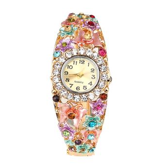 Bluelans Women's Flower Butterfly Dress Watch Rhinestone Bracelet Wristwatch (MultiColor) (Intl)  