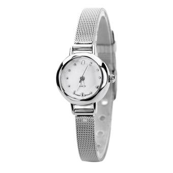 Bluelans Women's Mesh Fine Alloy Band Rhinestone Dial Quartz Bracelet Wrist Watch Silver - Intl  