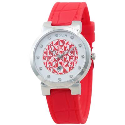 Bonia B10110-3367 Jam Tangan Wanita Silicone Strap - Red