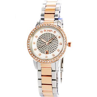 Bonia - Jam Tangan Wanita - Putih Rosegold - Stainless Steel - BNB10115-2657s  