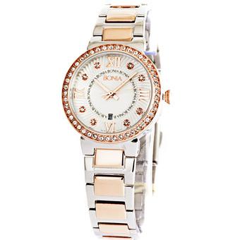 Bonia - Jam Tangan Wanita - Putih Rosegold - Stainless Steel - BNB10113-2613S  