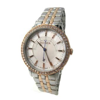 Bonia - Jam Tangan Wanita - Silver Komb Rosegold-Putih - Stainless Steel - BNB 10189-2652S  