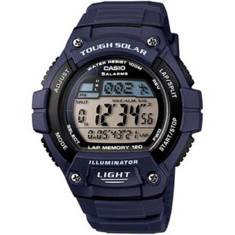 CASIO Unisex Solar Powered Standard Digital Alarm LED light Waterproof Runner Sport Watch W-S220 Blue (Intl)  