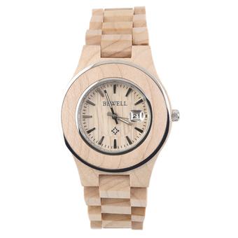 CHEER Bewell W100A Men Women Lover Couple Wood Calendar Quartz Wrist Watch Gift (Intl)  