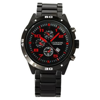 CURREN Men's Stainless Steel Band Analog Sport Quartz Wrist Watch (Red)- Intl  