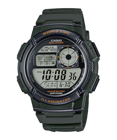 Casio AE1000W 3AVDF Jam Tangan Pria-Hijau