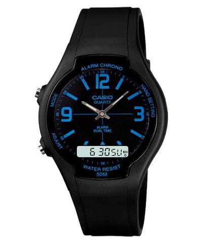 Casio AW-90H-2B -JamTanganPria - StrapResin - Biru