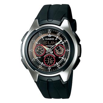 Casio Analog Digital AQ-163W-1B2V Men's Watch - Black/Silver  