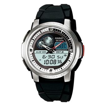 Casio Analog Digital AQF-102W-7BV Thermometer Men's Watch - Silver/Black  