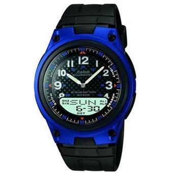 Casio Analog Digital AW-80-2BVDF - Jam Tangan Pria - Hitam-Biru - Rubber  