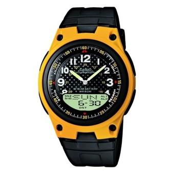 Casio Analog Digital AW-80-9AVDF - Jam Tangan Pria - Hitam-Kuning - Rubber  