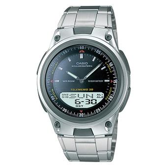 Casio Analog Digital AW-80D-1AV Jam Tangan Pria - Silver-Hitam  