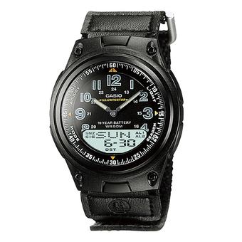 Casio Analog Digital AW-80V-1BV Kanvas Strap Men's Watch - Black  