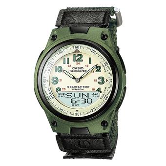 Casio Analog Digital AW-80V-3BV Kanvas Strap Men's Watch - Green  