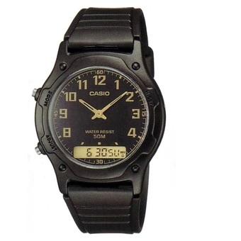 Casio Analog Digital Jam Tangan Pria - AW-49H-1B - Hitam - Strap Karet - AW-49H-1B  