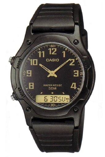 Casio Analog Digital Jam Tangan Pria - Hitam - Strap Karet - AW-49H-1B  