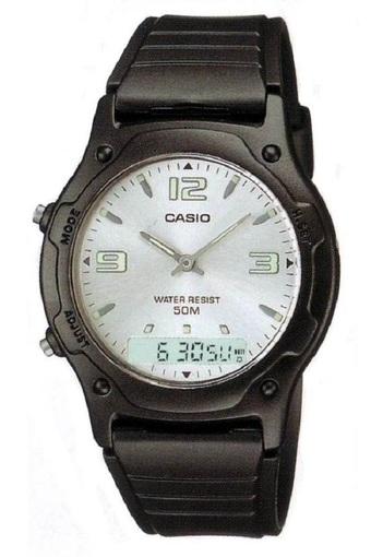 Casio Analog Digital Jam Tangan Pria - Hitam - Strap Karet - AW-49HE-7A  