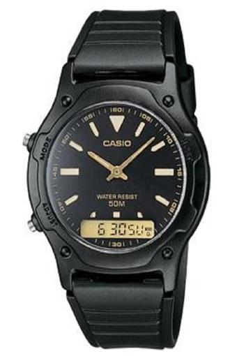 Casio Analog Digital Jam Tangan Pria - Hitam - Strap Karet - AW-49HE-1A  