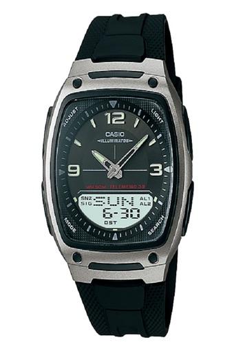 Casio Analog Digital Jam Tangan Pria - Hitam - Strap Karet - AW-81-1A  