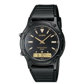 Casio Analog Digital - Jam Tangan Pria - Strap Resin - Hitam -AW-49HE-1AVDF  