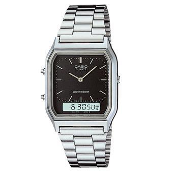 Casio Analog Digital - Jam Tangan Unisex - Strap Stainless Steel -Silver - AQ-230A-1DMQD  