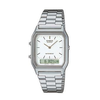 Casio Analog Digital Jam Tangan Wanita - Silver - Strap Rantai - AQ-230A-7D  