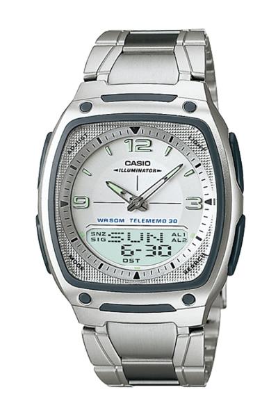 Casio Analog Digital Watch AW-81D-7AVDF Jam Tangan Pria Strap Stainless Steel - Silver