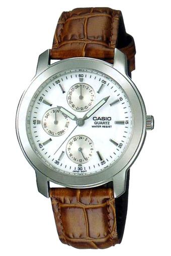 Casio Analog Jam Tangan Pria - Coklat - Strap Leather - MTP-1192E-7A  