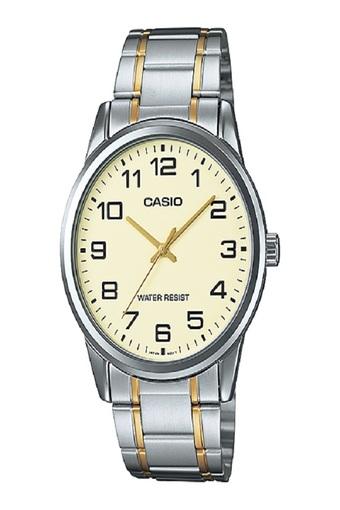 Casio Analog Jam Tangan Pria - Gold-Silver - Strap Rantai - MTP-V001SG-9B  