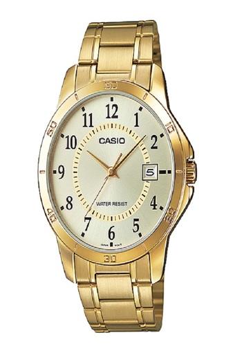 Casio Analog Jam Tangan Pria - Gold - Strap Rantai - MTP-V004G-9B  