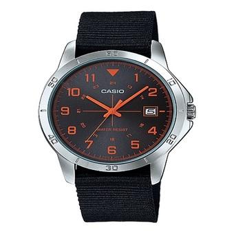 Casio Analog Jam Tangan Pria - Hitam - Strap Kanvas - MTP-V008B-1B  