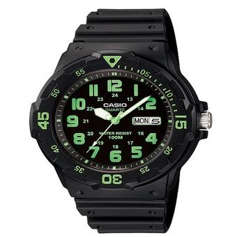 Casio Analog Jam Tangan Pria - Hitam - Strap Karet - MRW-200H-3B  