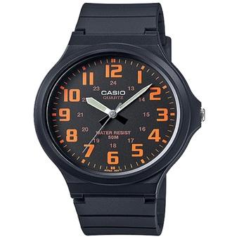 Casio Analog Jam Tangan Pria - Hitam - Strap Karet - MW-240-4B  