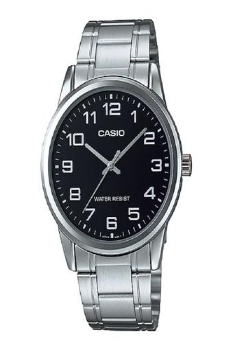 Casio Analog Jam Tangan Pria - Hitam - Strap Rantai - MTP-V001D-1B  