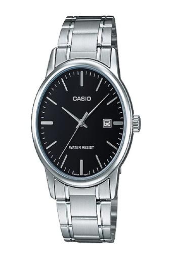 Casio Analog Jam Tangan Pria - Hitam - Strap Rantai - MTP-V002D-1A  