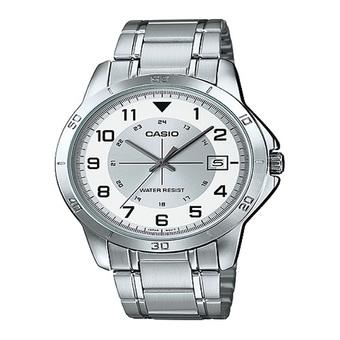 Casio Analog Jam Tangan Pria - Putih - Strap Rantai - MTP-V008D-7B  